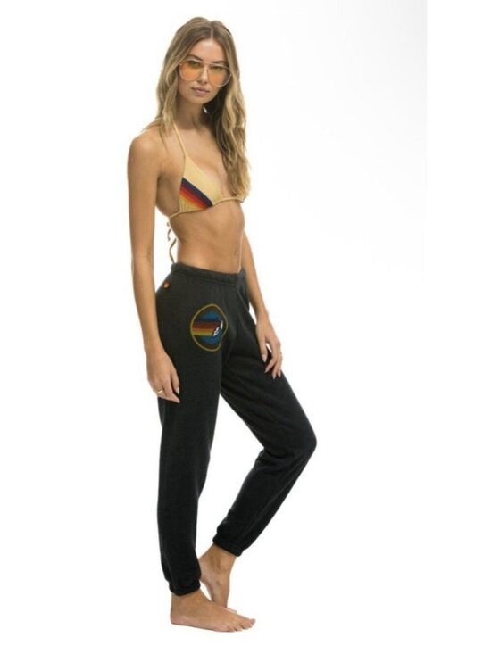 Aviator Nation Pants - Aviator Nation Gray Rainbow Logo Venice Women’s Sweatpants Size XS